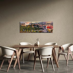 Tablou - Panorama bratislavei, Slovacia (cu ceas) (90x30 cm)