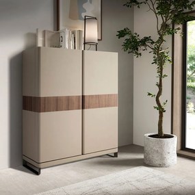Bufet, Bar design LUX furnir de nuc si piele High sideboard