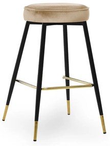 Scaun de bar Circo bej picioare negru/gold - H68 cm