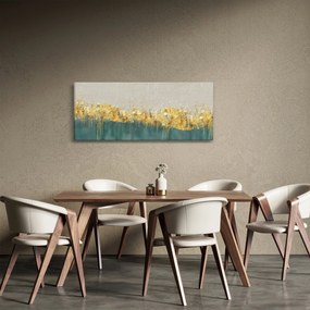 Tablou - Textura cu decor auriu (120x50 cm)