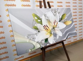 Tablou orhidee albă pe un fundal interesant