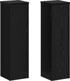 vidaXL Suport pentru plante 2 pcs Stejar Negru 17 x 17 x 60 cm