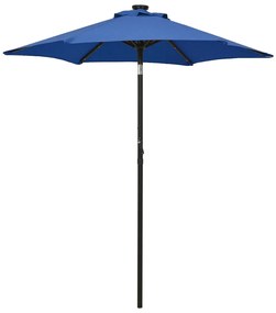 Umbrela de soare cu lumini LED albastru azur 200x211cm aluminiu azure blue