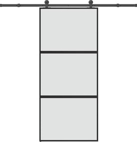vidaXL Ușă glisantă cu set de feronerie sticlă temperată și aluminiu