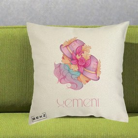 Perna Personalizata Zodie Gemeni, 40x40 cm, Ecru, Husa Detasabila, Perna Inclusa, BEKZ®