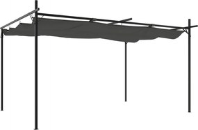 vidaXL Pergola cu acoperiș retractabil, antracit, 395x292x230 cm