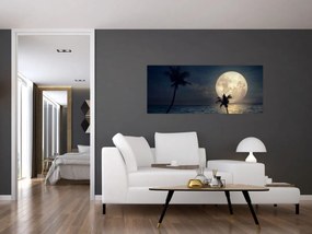 Tablou - Plajă cu lună plină (120x50 cm)
