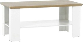Masuta cafea LEON MZ17, PAL laminat, alb/stejar grand, 120x60x55 cm