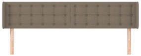 Tablie de pat cu aripioare gri taupe 163x16x78 88 cm textil 1, Gri taupe, 163 x 16 x 78 88 cm