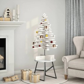 vidaXL Brad de Crăciun decorativ, alb, 100 cm, lemn de pin masiv