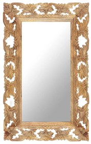 Oglinda sculptata manual, maro, 80x50 cm, lemn masiv de mango 1, Maro, 50 x 80 cm
