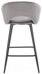 Scaun de bar H96 velvet gri