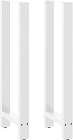 vidaXL Picioare de masă de bar, albe, 2 buc., 40x(110-111) cm, oțel