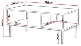 Măsuță de cafea DECO 46x100 cm nuc warmia