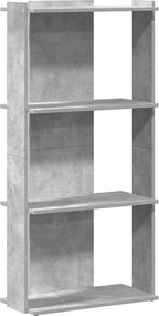vidaXL Bibliotecă cu 3 niveluri, gri beton, 60x30x120cm lemn prelucrat