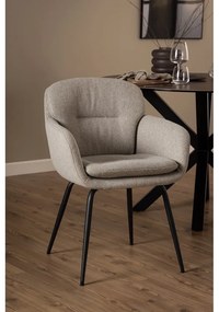 Scaun de sufragerie bej cu cotiere tapițat Dora – Actona