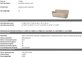 Canapea LUX design elegant Bixby, Canberra sand