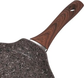 Tigaie pentru clătite Galileo Dakota SChef 5916655, 28 cm, antiaderentă, fără PFOA și nichel, pentru plite cu inducție, granit închis la culoare/maro