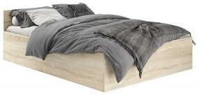 Pat matrimonial cu saltea si lada depozitare cu sistem hidraulic 160 x 200 cm stejar