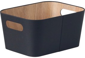 Set de 2 coșuri de depozitare Kitchisimo 31 × 23 ×16 cm, negru, L