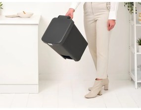 Coș cu pedală Brabantia StepUp 1008482, 25 L, Materiale ecologice, Deschidere mare, Gri închis