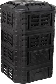 Composter din plastic pentru grădină, 1260 l, negru