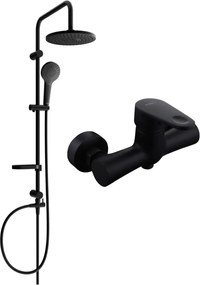 Mexen Erik set de duș montat pe perete cu duș superior și baterie de duș Kama, negru - 72540205-70