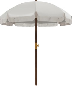 Outsunny Umbrelă de Plajă Portabilă cu Volane în Aer Liber cu Baldachin Ventilat, Geantă de Transport, Ø1.9x2.1 m, Alb-Crem