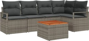 vidaXL Set de canapele pentru grădină 6 pcs Gri poliratan