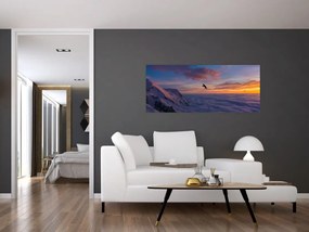 Tablou în apus de soare, Mont Blanc (120x50 cm)
