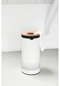 Cos de rufe Brabantia 90300239, 35 L, Capac din pluta, Umplere fara deschidere, Gauri ventilatie, Alb