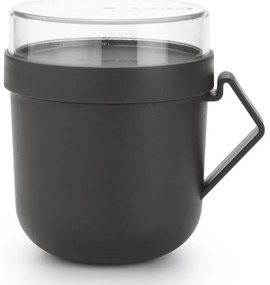 Cana pentru supa cu capac Brabantia Make&Take 1006293, 600+180 ml, Capac cu infiletare, Fara BPA, Gri