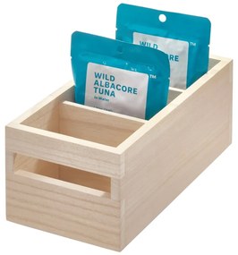 Cutie depozitare din lemn paulownia iDesign Wood Handled, 12,7 x 25,4 cm