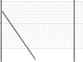 vidaXL Gard cu Stâlp Verde 1,6 x 10 m Oțel și PVC
