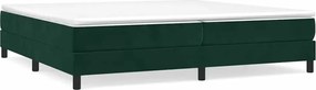 vidaXL Pat box spring cu saltea, verde închis, 200x200 cm, catifea