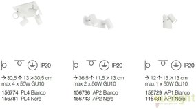 Aplica perete design modern minimalist SPOT AP2 alba 156736
