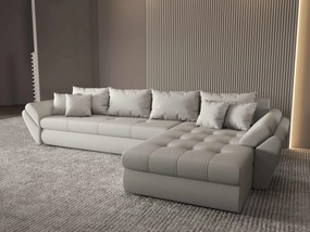 Colțar extensibil dumonde cu ladă de depozitare si sezut confortabil din spuma high-density, Loana XL Enjoy Beige II 335x185 cm
