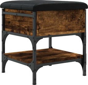 vidaXL Bancă de pantofi, stejar fumuriu, 42x42x45 cm, lemn prelucrat