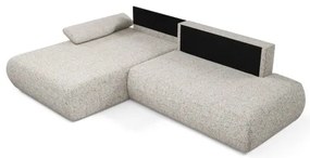 Colțar extensibil PRATO, tip L, stânga, bej, cu spațiu de depozitare