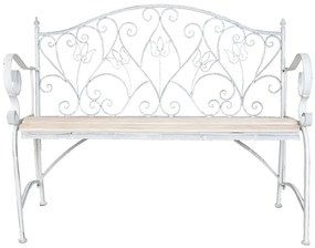 Banca de gradina, din metal, cu aspect vintage, Romance