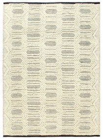 Covor lana tesut manual, alb negru, 80 x 150 cm 80x150 cm