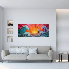 Tablou - Mozaic de valuri (120x50 cm)