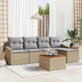 vidaXL Set de canapele de grădină 6 pcs Bej, gri deschis