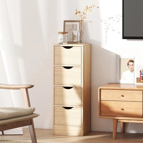 HOMCOM Dulap de Baie Compact cu 4 Sertare și Mânere Sculpatate, Stil Nordic | Aosom Romania