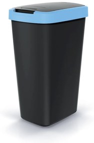 Coș de gunoi cu capac colorat, 45 l, albastru/negru