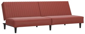 337664 vidaXL Canapea extensibilă cu 2 locuri, roșu vin, piele ecologică