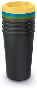 Set pubele pentru deseuri sortate, rotunde, 4 x 45 l, colorate