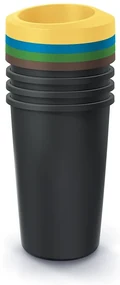 Set pubele pentru deseuri sortate, rotunde, 4 x 45 l, colorate
