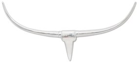 Decoratiune pentru perete tip cap de taur, aluminiu, 96 cm, argintiu 96 cm