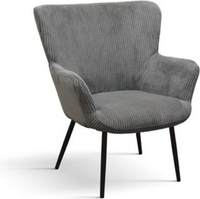 Fotoliu Cielo, structura metalica, Catifea Reiata - GRI INCHIS